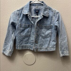 GAP Blue Cropped Jean Jacket Classic Style